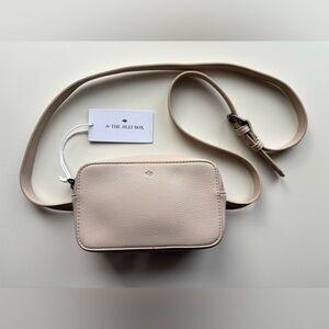 ELA JILLY BOX Micro Belt Bag Crossbody in Dove Pebble NWT
